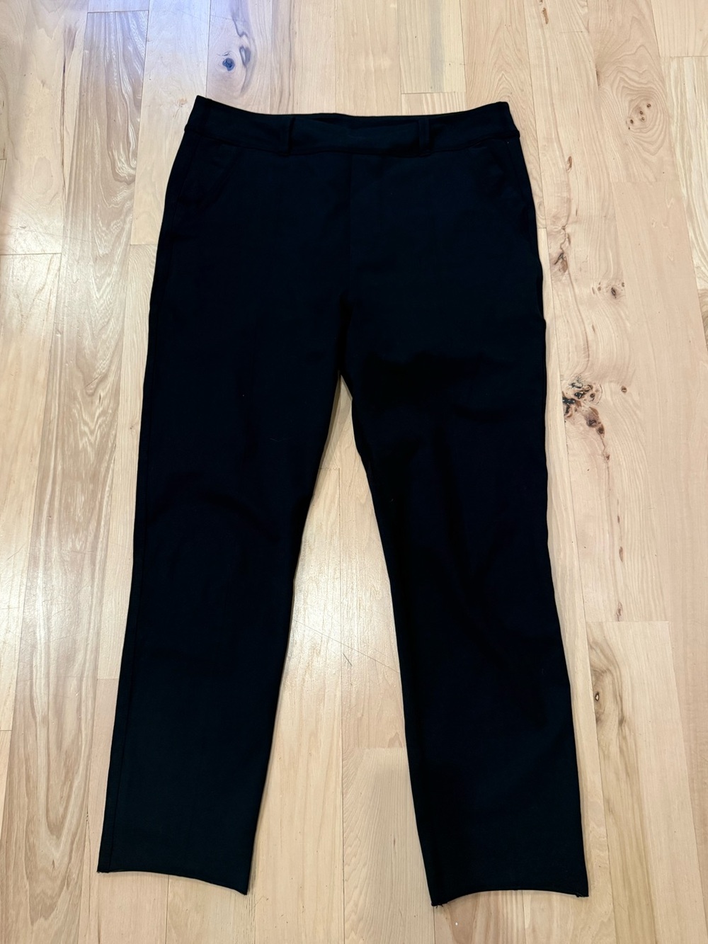 Frank & Eileen Murphy Billion Dollar Pants Black Raw Hem Cropped Stretch size L